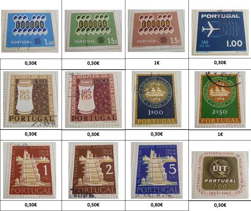 Vários Selos de Portugal 1898 a 1966