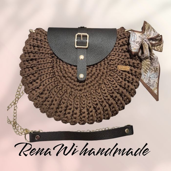 Brązowa torebka "oreo" handmade