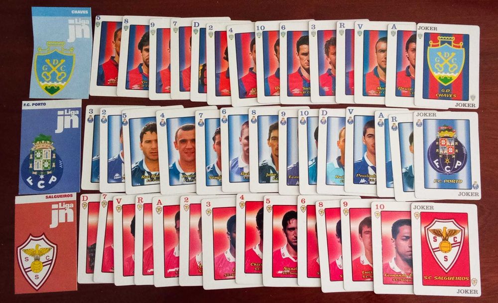 18 baralhos de Cartas Liga JN da época 97/98