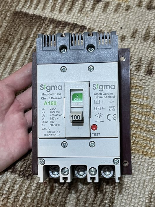 Автоматичний вимикач Sigma A160 100 Ампер