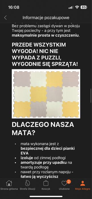 Puzzle piankowe mata do raczkowania