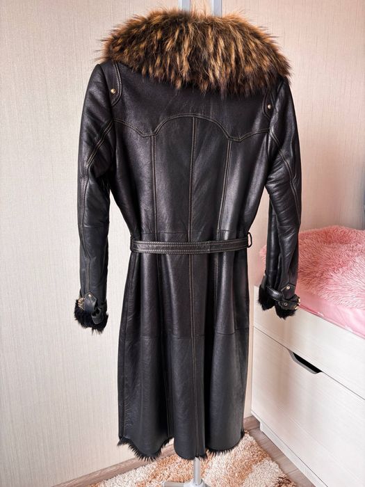 Шкіряна дублянка Stella Rossa з натуральним хутром писця демісезонна