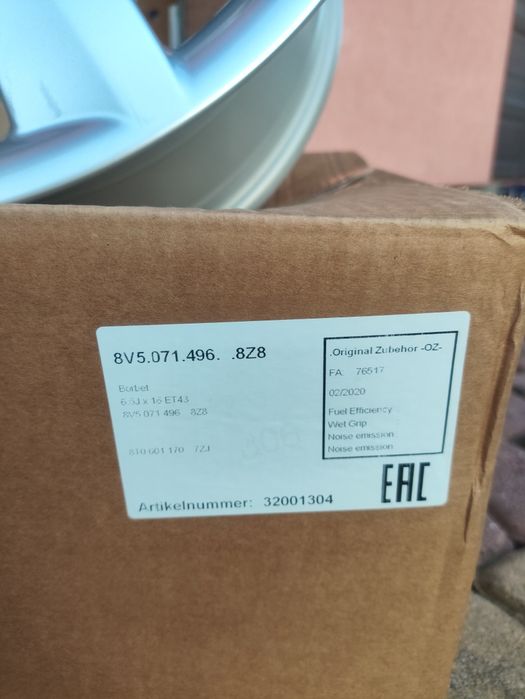 Nowe alufelgi OEM audi 16 5x112 et43 6.5J a3 A4 Q2 VW Seat Skoda MG
