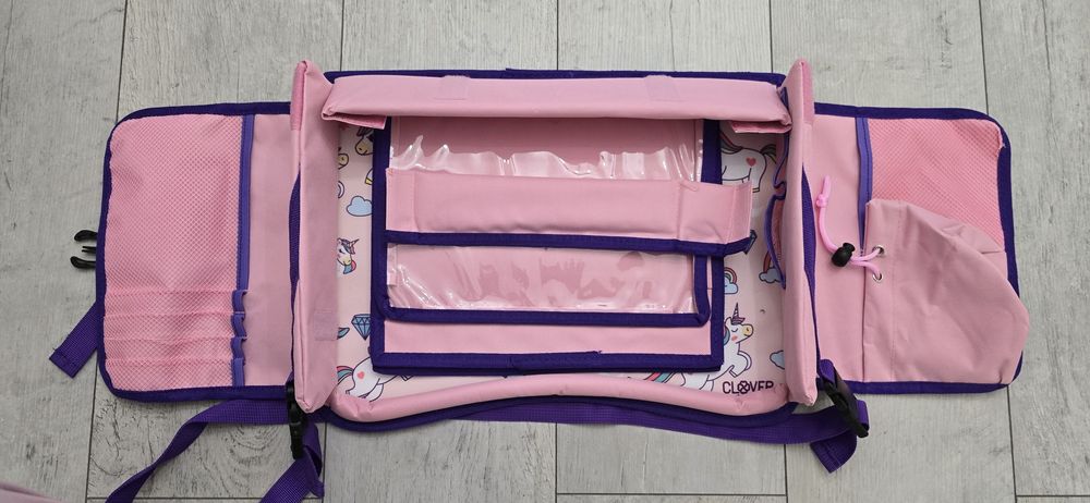 Stolik Organizer Auto Rysowanie Jednorożec Róż Dziewczynka 2 sztuki