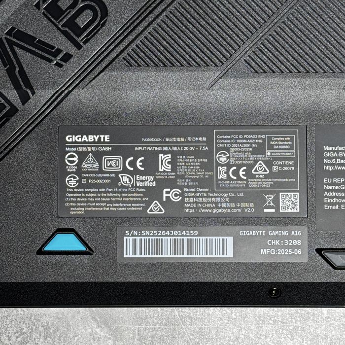 Gigabyte A16 i7 13620H RTX 5060 16GB 1TB SSD