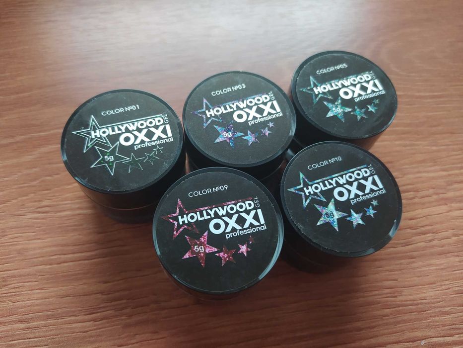 Дешево Премиум гель для ногтей с глиттером Oxxi Professional Hollywood