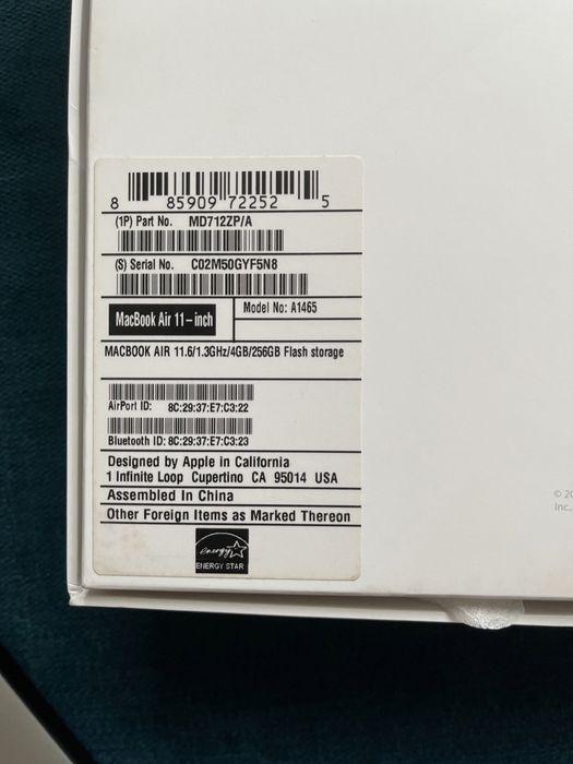 McBook Air 11.6 256GB