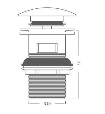 Korek z przelewem klik-klak okrągły Batmix srebrny AP006