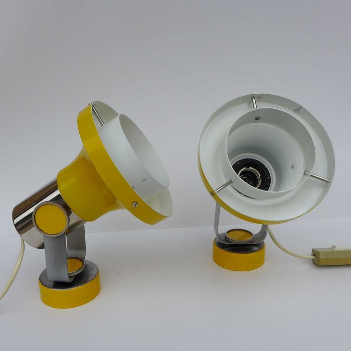 Para lamp ściennych  kinkiet Pavel Grus Czechosłowacja lata 70. vintage loft