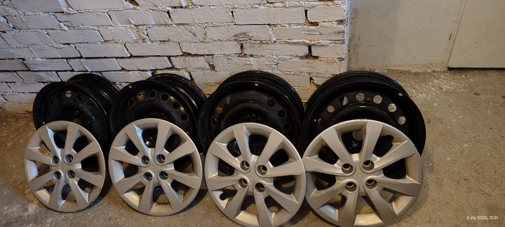 Felgi stalowe 15"4x100 KIA Rio Picanto Hyundai i10 i20 + kołpaki