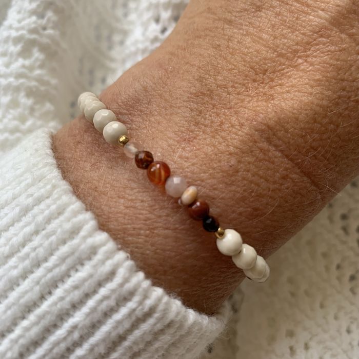 Bransoletka z kamienia rzecznego i miksu kamieni