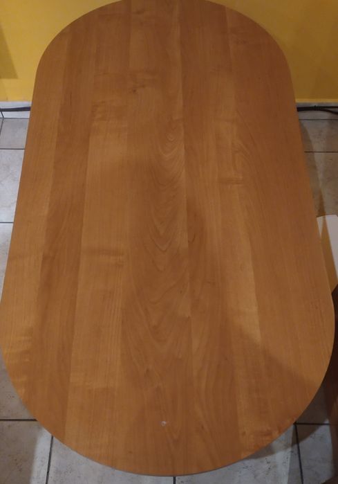 Stolik kawowy, owalny, drewniany