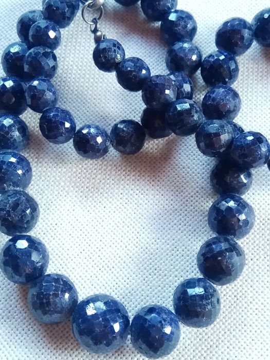 SZAFIRY naszyjnik fasetowany