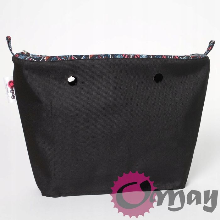 Czarny organizer do OBAG MINI kolorowa mozaika 2 kieszenie wkład OMAY