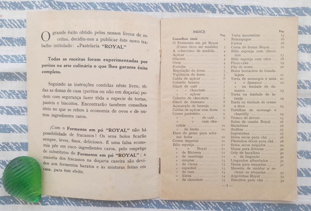 Pastelaria Royal - brochura com receitas vintage vintage
