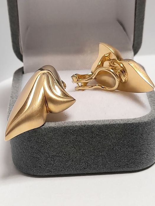 Złote Kolczyki LILIE Okazałe Jedyne 3D zloto