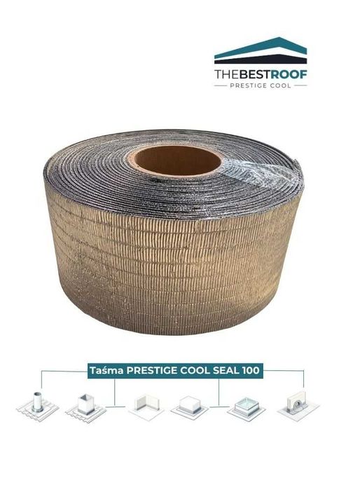 Taśma obróbkowa rozciągliwa 10 cm x 10m – kominki, przejścia rurowe, detale PRESTIGE COOL SEAL 100