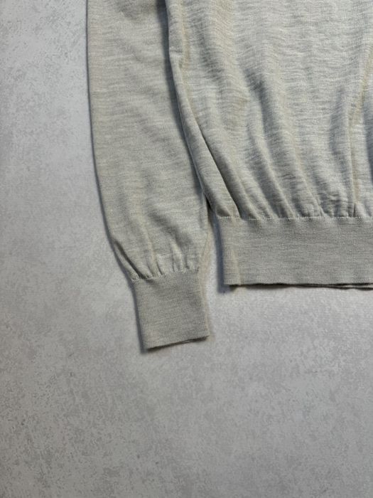 Свитер с воротником Suitsupply 100% Pure Wool мужской в стиле old money оригинал. Чоловічий светр Suitsupply із 100% вовни сірого кольору оригінал