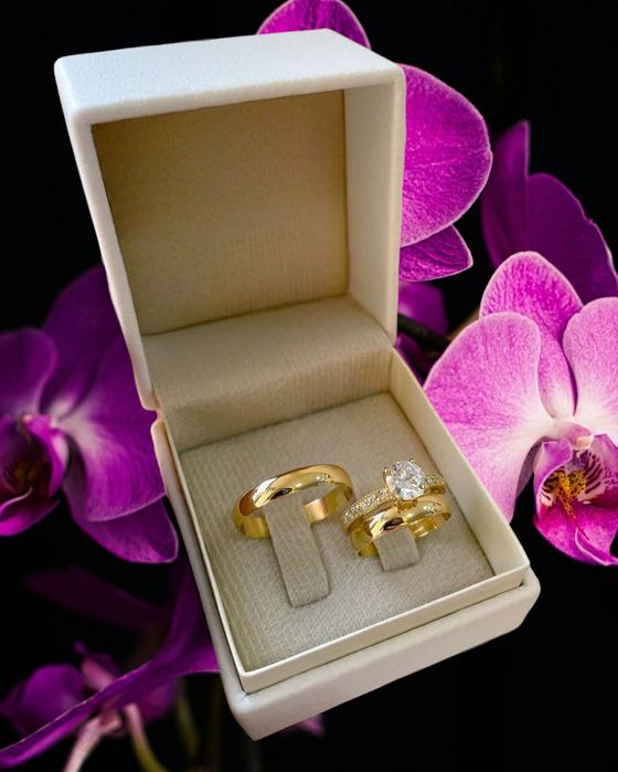 Klasyczne Złote Obrączki Ślubne