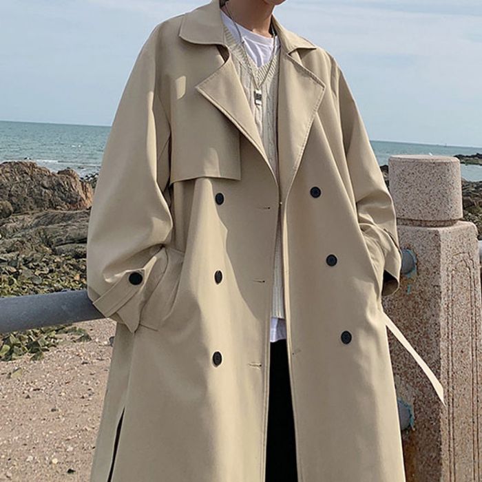 Чоловічий тренч бежевий