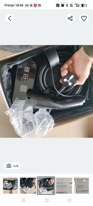 Przenośna ładowarka EV 16A 3.5kW Typ 2 do samochodów elektrycznych (Tesla, BYD, MG Atto 3 i inne)
