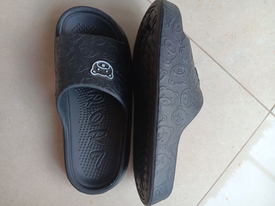 Slides chinelos de borracha leves preto 36-37