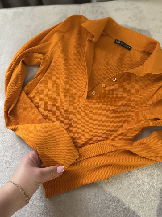 Топ поло ZARA S/M помаранчевий новий