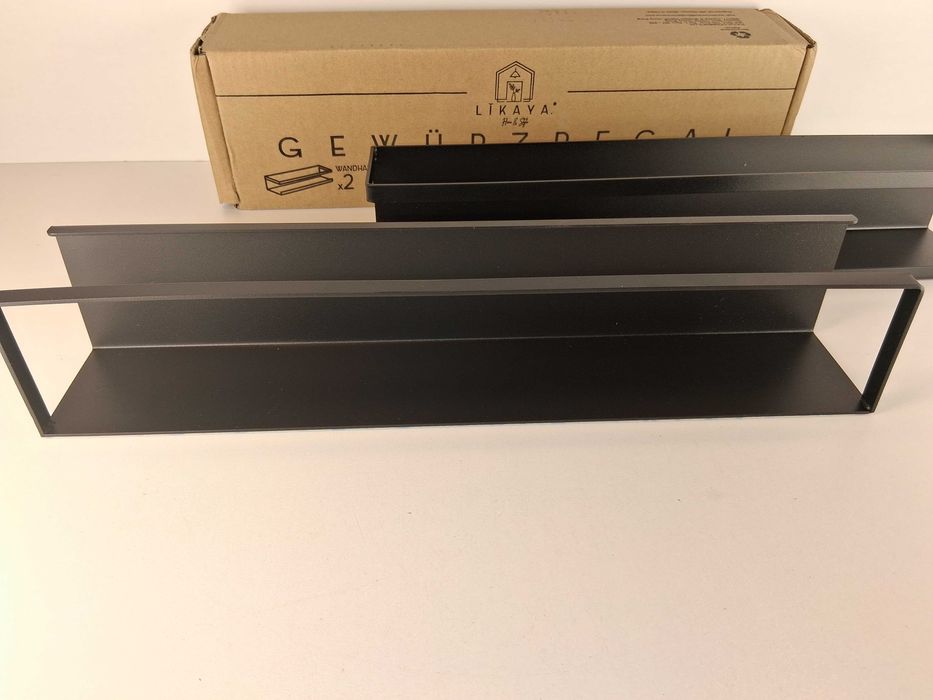 E020 Zestaw 2 Sztuki Półki Na Przyprawy Magnetyczne Likaya Czarne