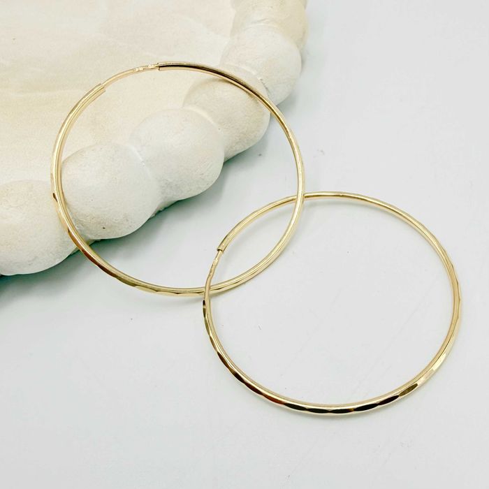 Złote kolczyki 585 duże koła diamentowane 42,5mm 2,36g