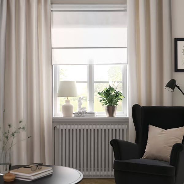 Zasłony firanki bawełniane Ikea Lenda grube