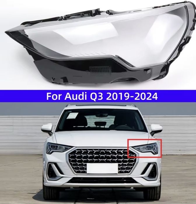 Vidro capa lente farol ótica Audi Q3