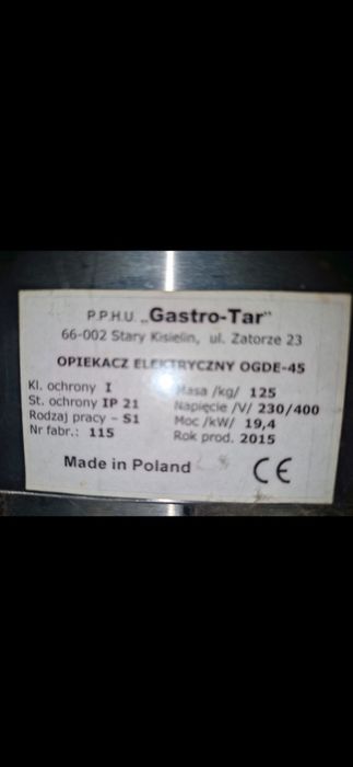 Opiekacz do kurczaków Gastro-Tar OGDE-45 dwurzędowy | Okazja!