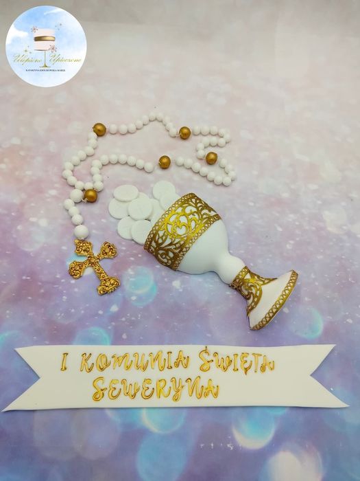 Figurki z masy cukrowej na tort komunia