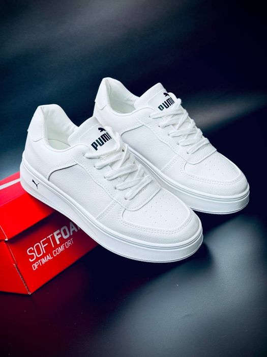 Женские кроссовки Puma Белые кожаные летние стильные беговые лёгкие кросівки пума жіночі шкіряні білі кросівки пума бігові легкі стильні пума