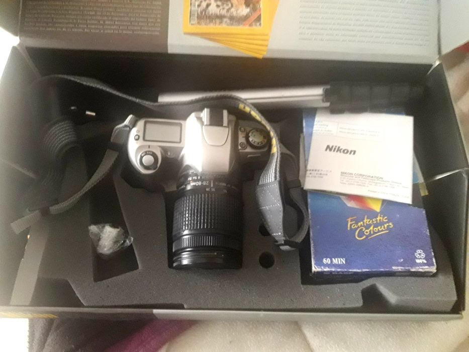 Camera Nikon F65 vintage+objetiva Nikon +mono tripe, coleção