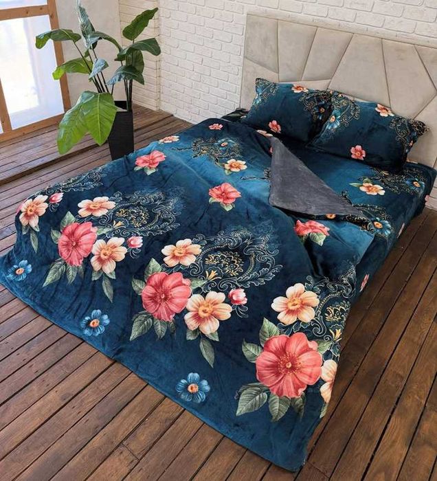 Теплі плюшеві комплекти постільної білизни євро (мікрофібра)