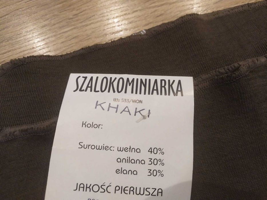 Dwie wojskowe szalokominiarki kominy khaki 533 mon