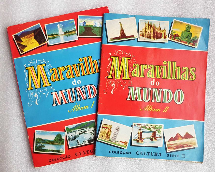 2 Antigas Cadernetas Completas "Maravilhas do Mundo" ~ Anos 50 ~ RARAS
