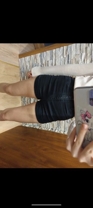 Krótkie spodenki szorty czarne wysoki stan jeansowe M cropp