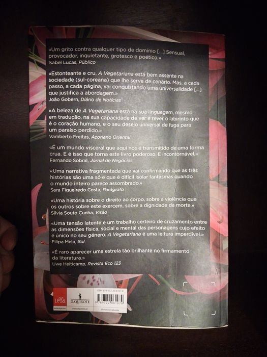Livro A Vegetariana - Han Kang | PRÉMIO NOBEL DA LITERATURA