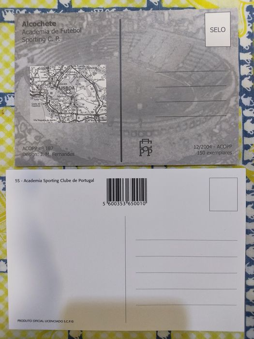 2 postais da academia do Sporting