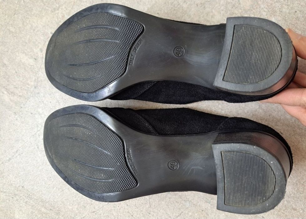 Женские чёрные замшевые туфли, 550 грн.