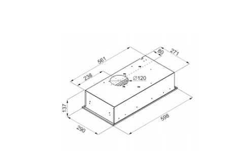 OKAP Podszafkowy Amica Do Zabudowy Czarny Led | WYPRZEDAŻ -20%