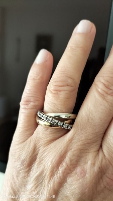 Aliança em ouro e prata