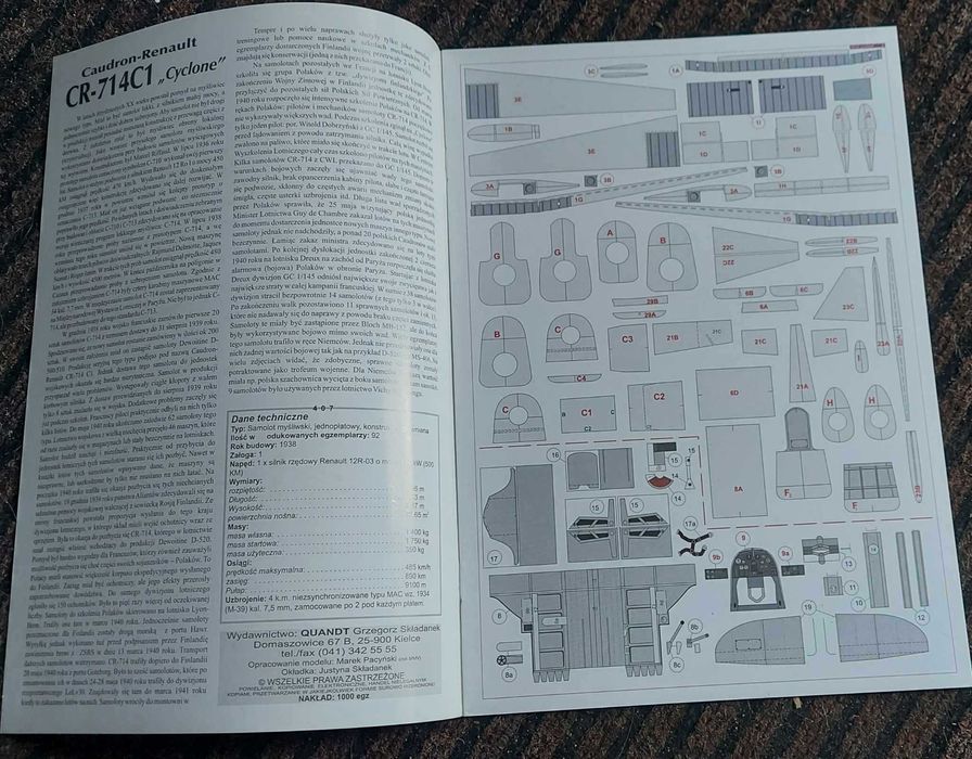 Model kartonowy Quest: Samolot Caudron-Renault CR-714 C1