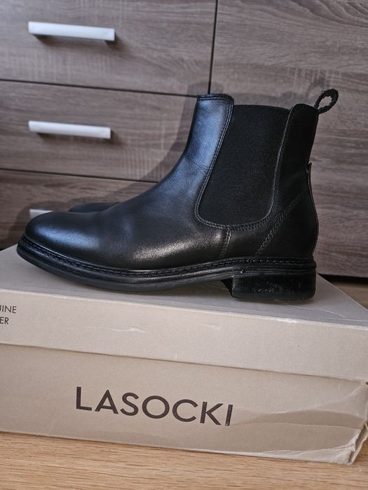 Wiosenne Botki-sztyblety Lasocki skóra naturalna 38