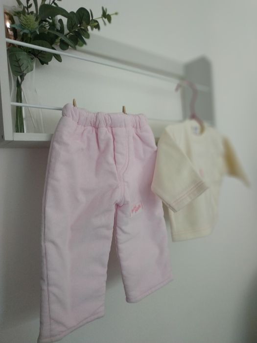 Conjunto bebé menina Sweat moletão + calças bombazina, 3 meses