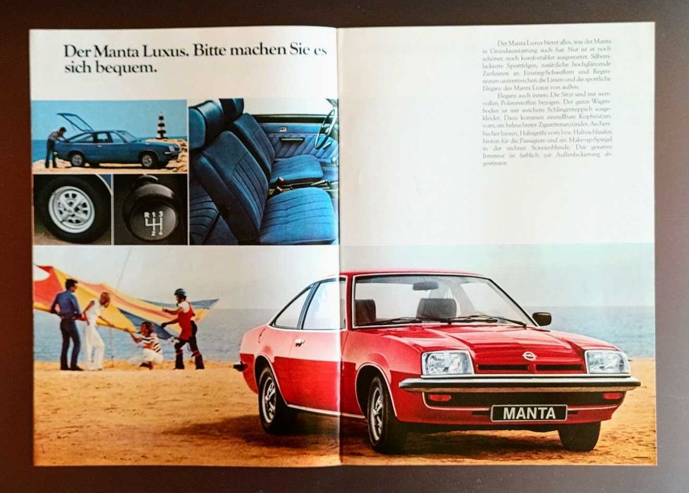 1979 brochura folheto original Opel Manta B