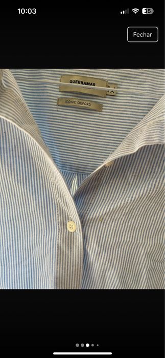 Camisa Quebramar riscas azuis e brancas xl