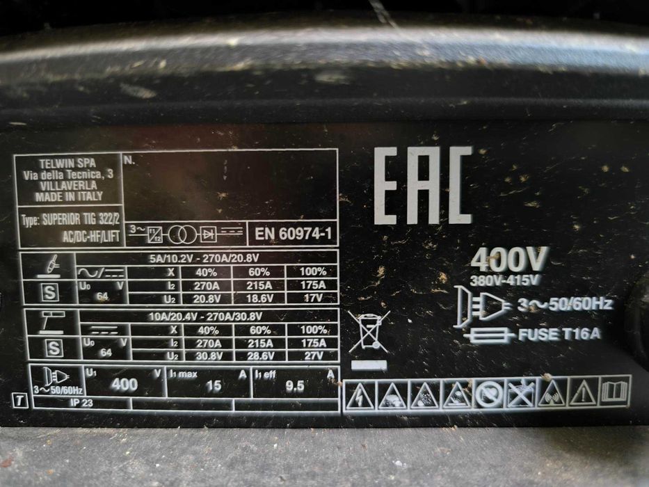 Soldadora TIG Telwin Superior 322 AC/DC